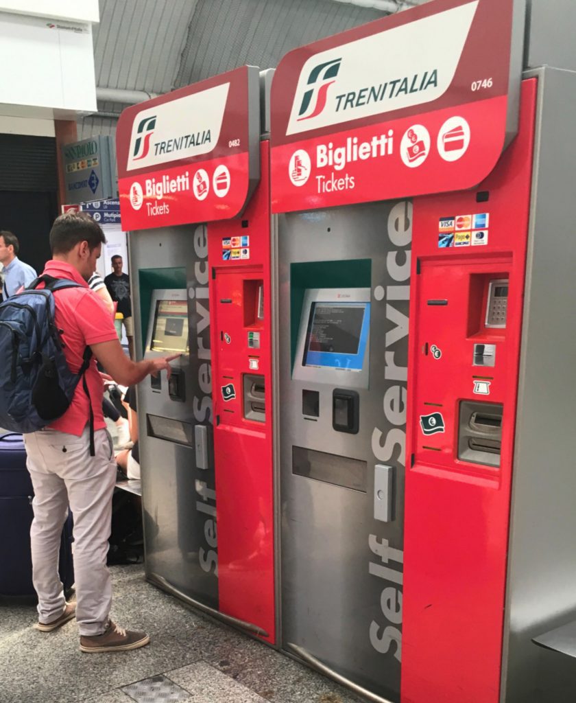 Fiumicino airport train ticket machines