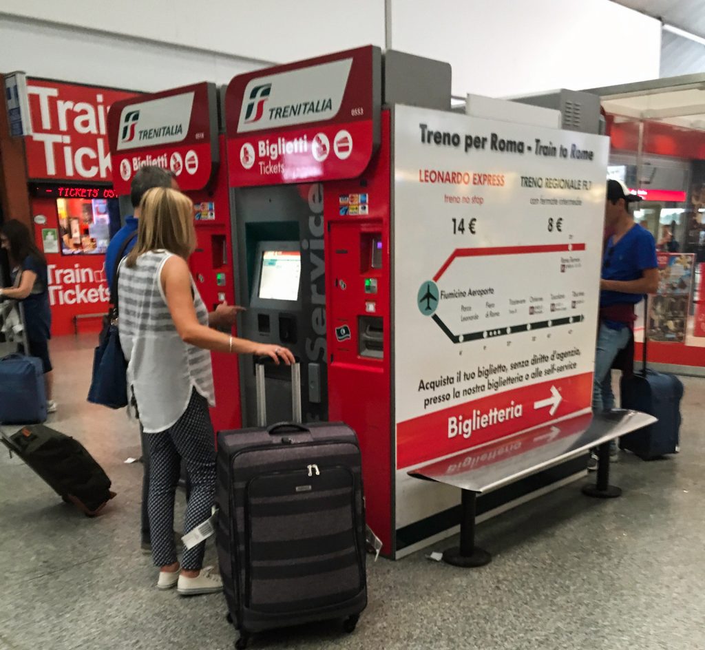 Fiumicino airport train ticket machines