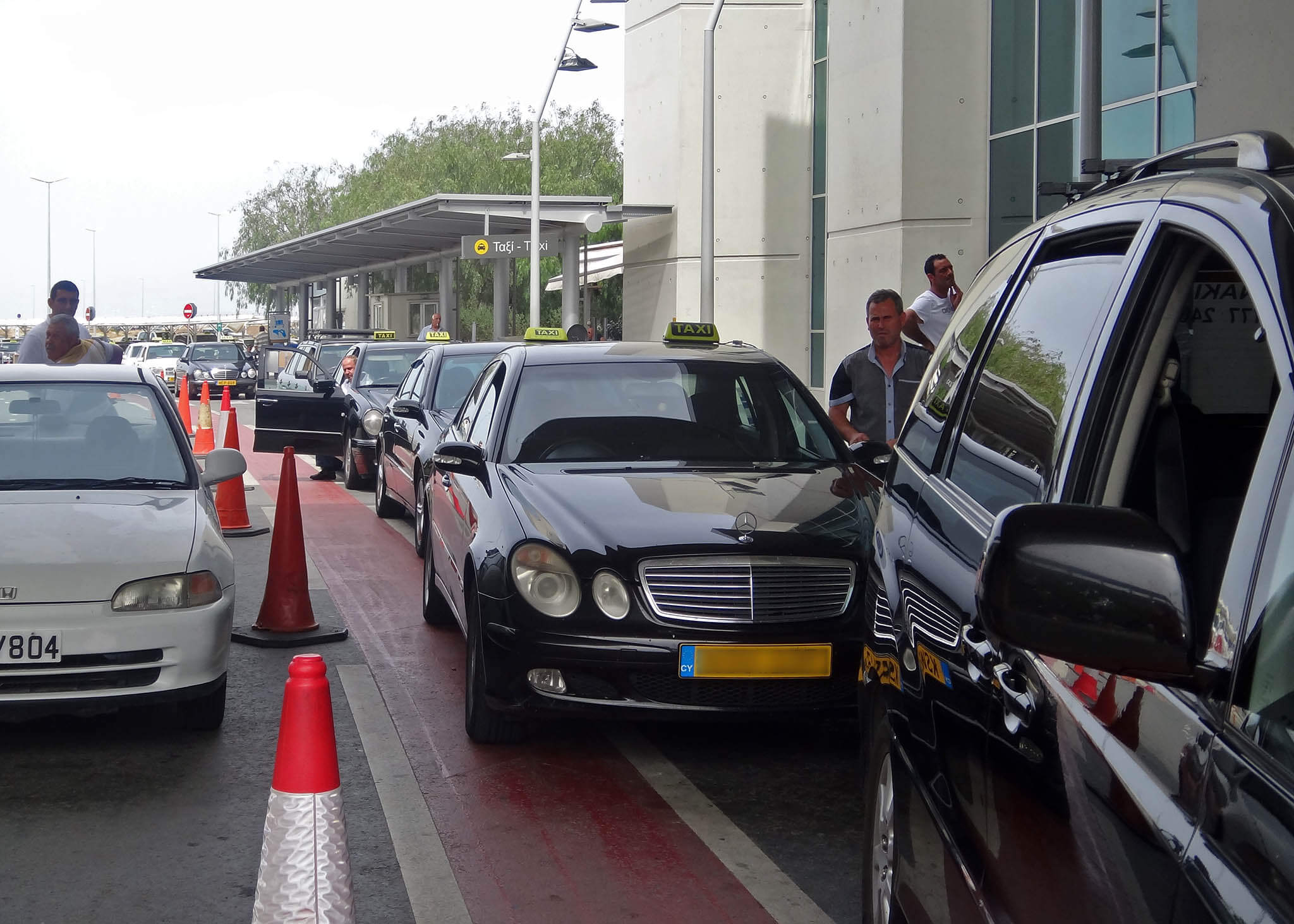 Paphos taxi line at the Airport Paphos taxi line at the Airport