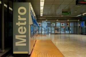 Madrid airport automated metro ticket machines