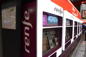 Madrid airport renfe ticket machines Madrid airport automated renfe train ticket machines