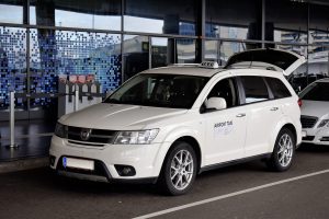 A white Vienna taxi A white Vienna taxi