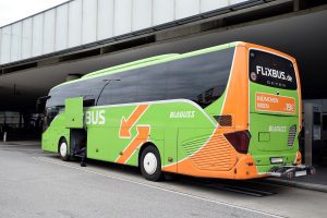 Vienna airport Flixbus Vienna airport Flixbus waiting on the platform