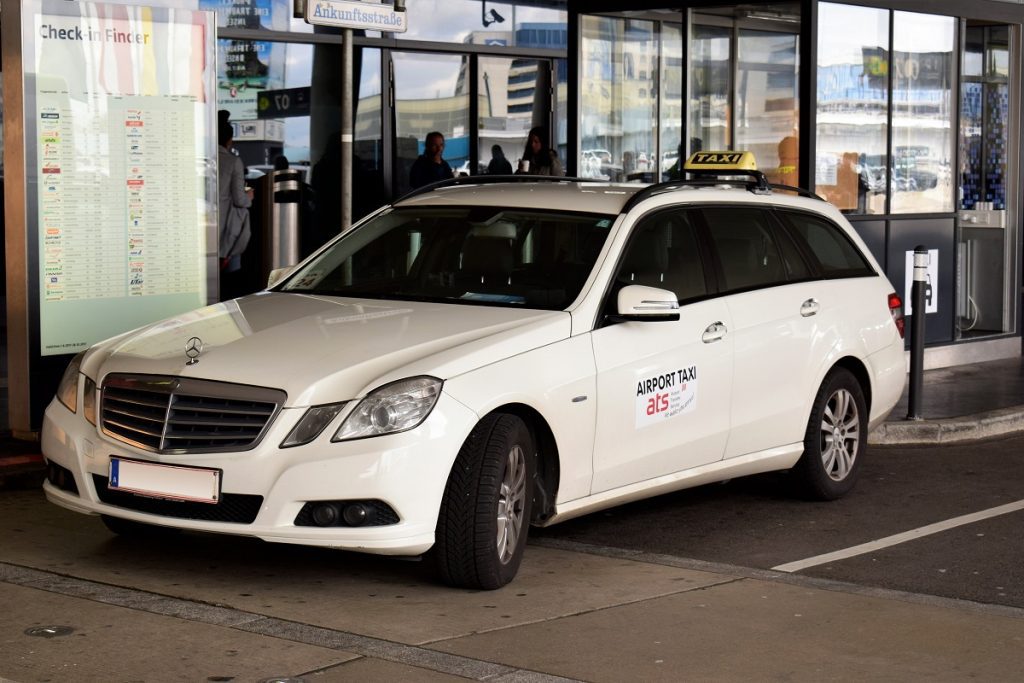 A white Vienna taxi