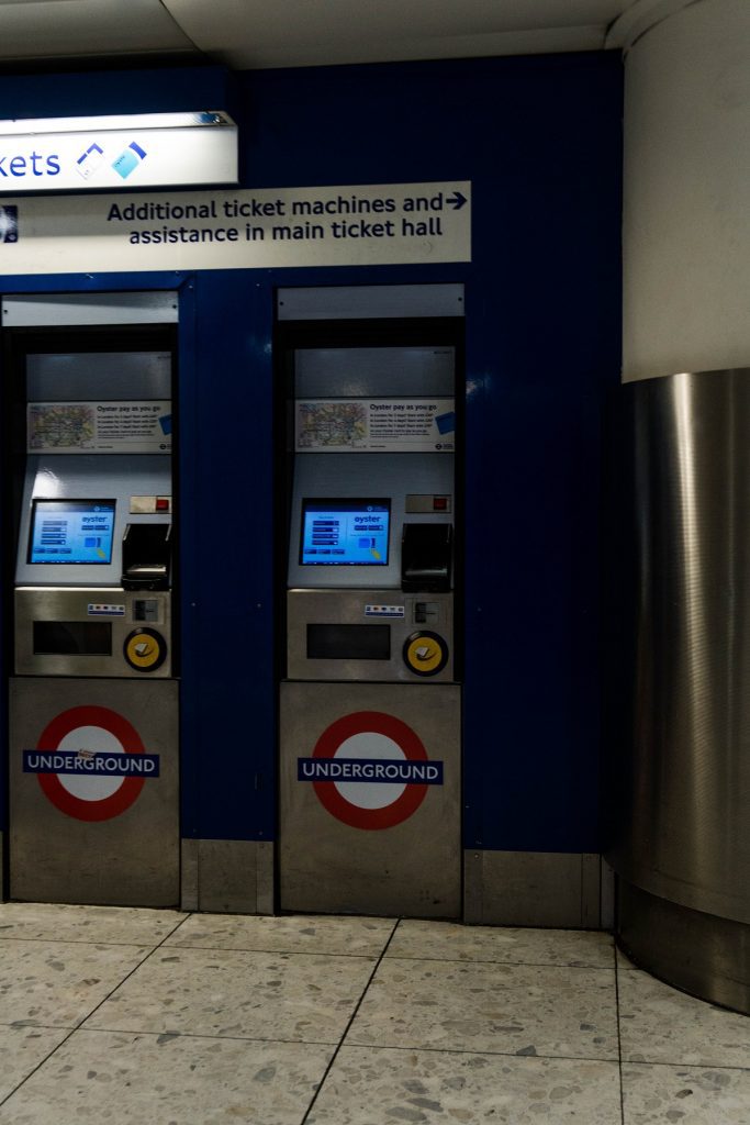 Heathrow airport automated metro ticket machines
