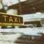 Yellow and black taxi roof sign
