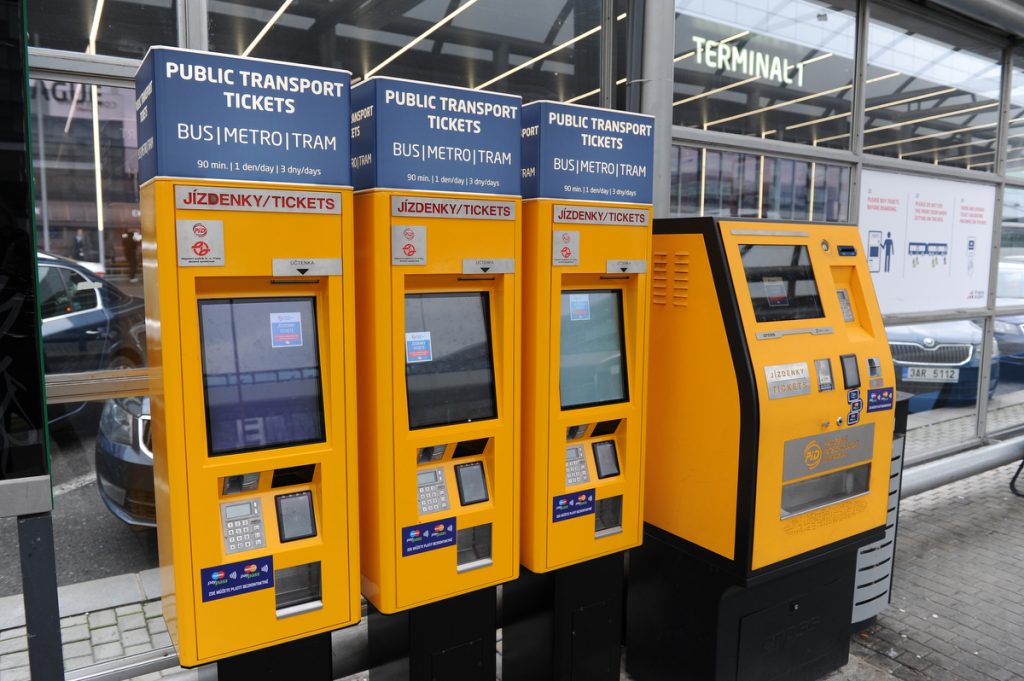Prague airport Public Transport ticket machines