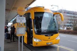 Prague airport Student Agency bus Prague airport Student Agency bus waiting on the platform