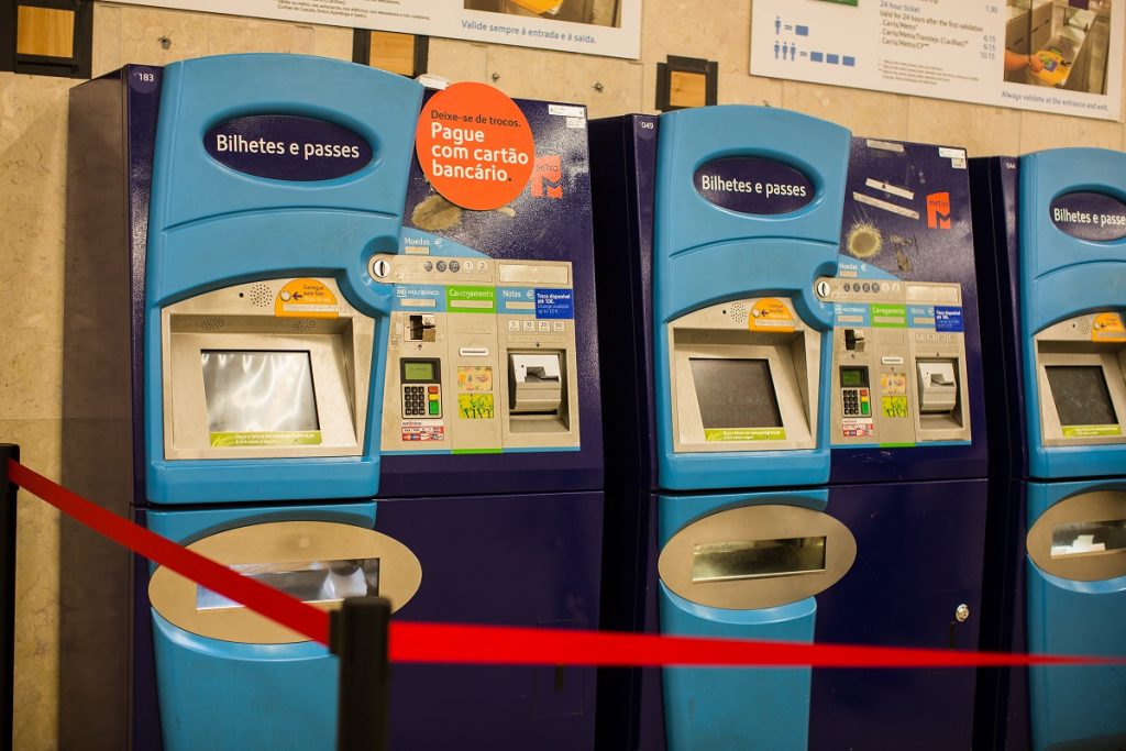 Lisbon airport automated Metro ticket machines