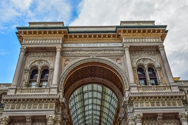 View of Galleria Vittorio Emanuele II in Milan, Italy