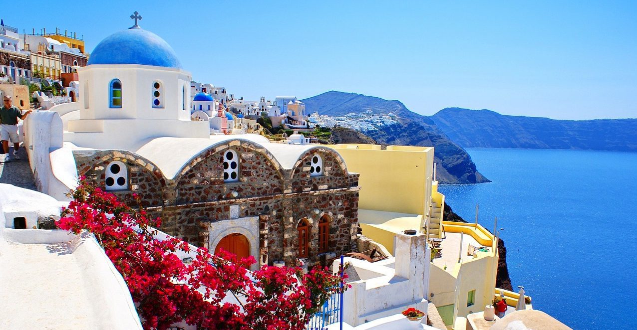 View over the bay of Santorini, Greece.
