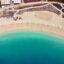 drone view of playa blanca beach in Lanzarote, Spain