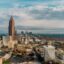 aerial view of the Atlanta city skyline on a cloudy day