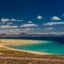 golden sandy beach with turquoise waters at Fuerteventura island