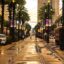 shot of a busy city road during yellow sunset