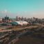 aerial view of Detroit city under a blue sky in daytime