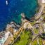 drone view of Madeira seashore at daytime