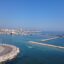 aerial shot of the coastline under a clear sky