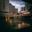 Hannover, Germany city centre during dusk after rain