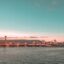 Cebu City as seen from across the water under a blue and pink sky - Philippines