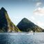 Perfect view to St Lucia mountains surrounded b body of water. Take a St. Lucia Airport taxi and start exploring once you arrive