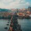 Panoramic view from Charles Bridge east tower, overlooking