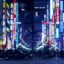 Shinjuku city street at night