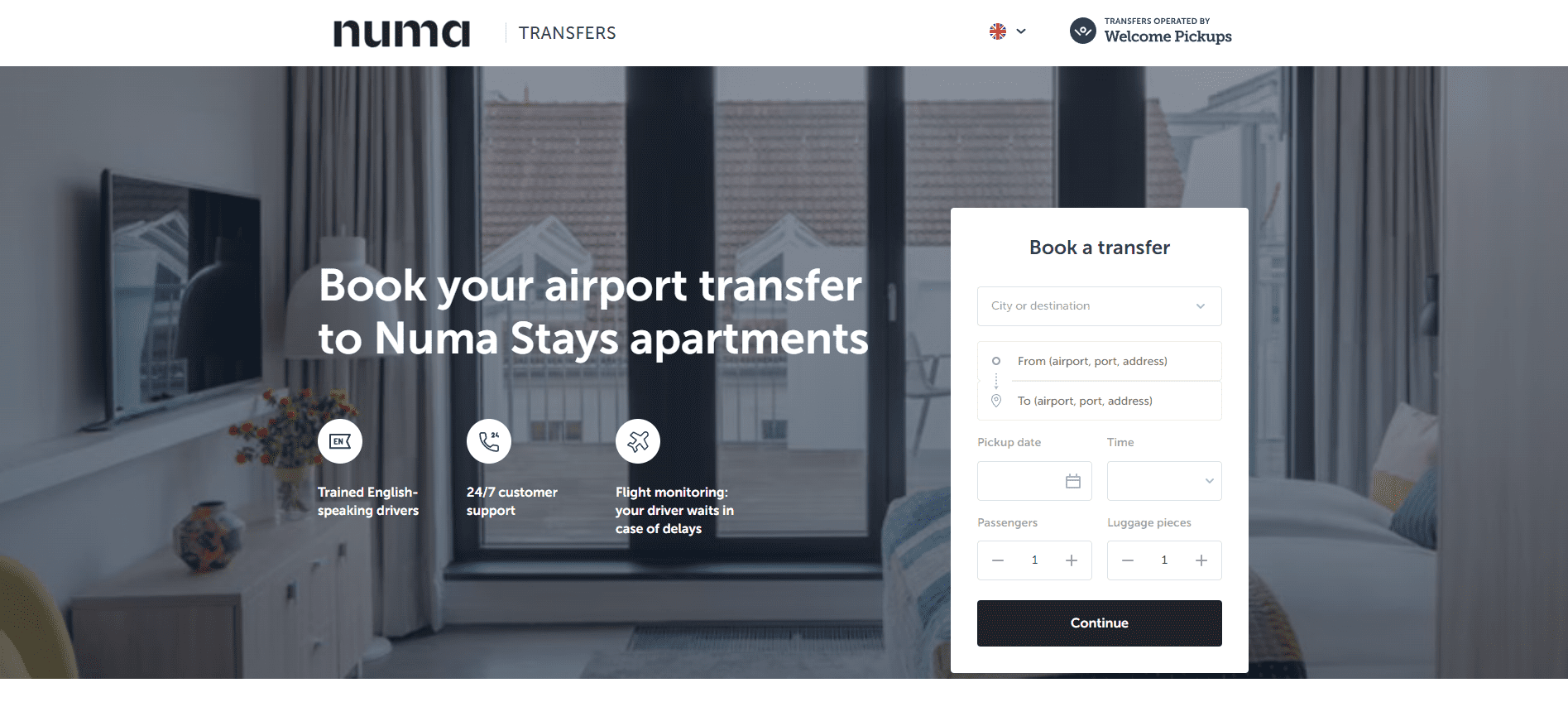 Numa/Welcome Pickups Landing Page