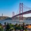 Lisbon bridge spanning over the water