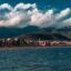 Water, mountains, and clouds in Nador, Morocco.