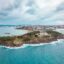 Aerial view of Santander surrounded by sea