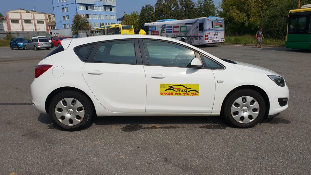 Kosice taxi White taxi in Kosice.