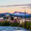 City and mountains under an evening sky in Kutaisi, Georgia.