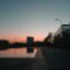 Sunset over a pool in Barranquilla.
