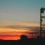 A photo of Brest Train Station at sunset.