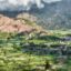 Mountains and fields near Bukit Lawang.