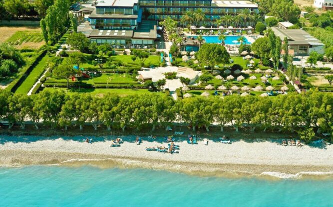 An aerial view of the All Senses Ocean Blue Seaside Resort