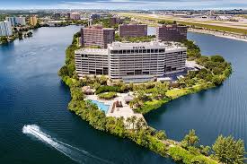 Aerial view of the Hilton Miami Airport Blue Lagoon