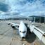 Plane at gate at Miami Airport.