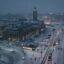 Helsinki city streets on a snowy winter night, a popular spot for travelers booking a Helsinki Airport taxi.