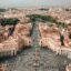 Shot of Rome city, taken from the top of the Vatican; a typical view for travelers heading to their hotel in an FCO Airport taxi.