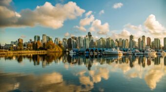 Vancouver city skyline along the water
